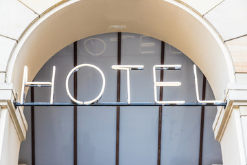 A generic hotel sign