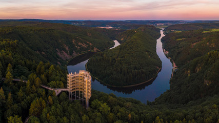 The Saar Loop at the viewpoint Cloef at Orscholz near Mettlach in Germany.