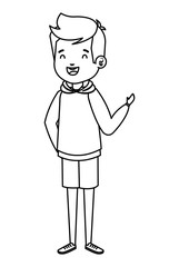 happy little boy comic character
