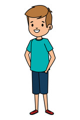 happy little boy comic character