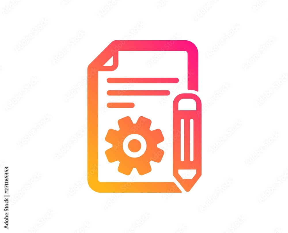Poster documentation icon. technical instruction sign. classic flat style. gradient documentation icon. vec