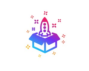 Startup icon. Launch Project sign. Out of the box symbol. Dynamic shapes. Gradient design startup icon. Classic style. Vector