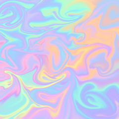 Holographic Swirls Background - Abstract holographic marbling effect with iridescent colors