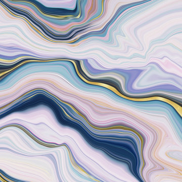 Abstract Marble Swirls Background - Fluid marbling effect with subtle gold veining accents