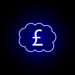 bubble pound icon in neon style. Element of finance illustration. Signs and symbols icon can be used for web, logo, mobile app, UI, UX