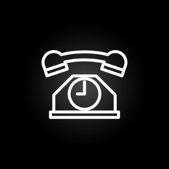 telephone in time neon icon. Elements of time set. Simple icon for websites, web design, mobile app, info graphics