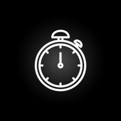 stopwatch neon icon. Elements of time set. Simple icon for websites, web design, mobile app, info graphics