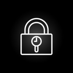 padlock neon icon. Elements of time set. Simple icon for websites, web design, mobile app, info graphics
