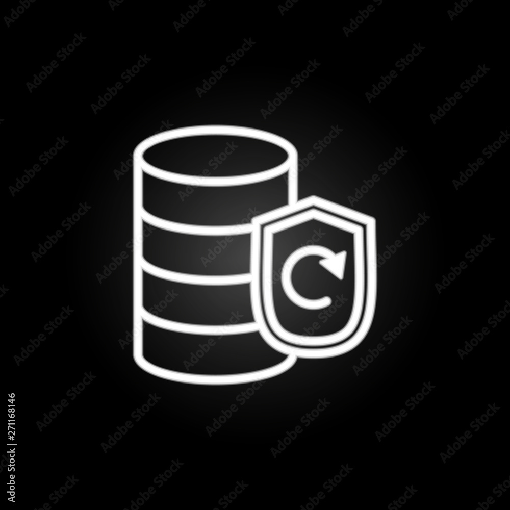 Poster data processing, data storage, database neon icon. elements of technology set. simple icon for websi