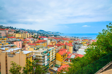 Fototapeta premium Panoramic view on beautiful city San Remo, Italy