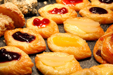 fruit danish dessert on buffet line