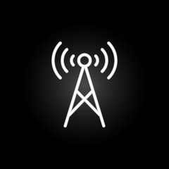 radio antenna neon icon. Elements of technology set. Simple icon for websites, web design, mobile app, info graphics