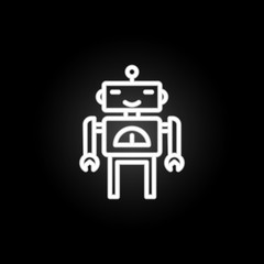 Fototapeta premium robot hand, like neon icon. Elements of technology set. Simple icon for websites, web design, mobile app, info graphics
