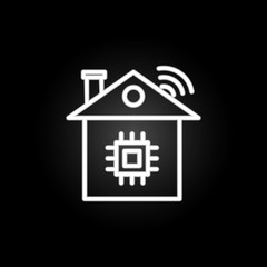 smart house, home, chip neon icon. Elements of technology set. Simple icon for websites, web design, mobile app, info graphics