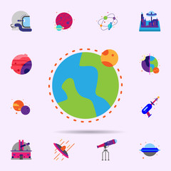 Space, earth color icon. Universal set of Space for website design and development, app development