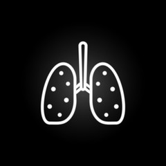 lung, breath, organ, medical neon icon. Elements of quit smoking set. Simple icon for websites, web design, mobile app, info graphics