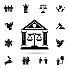 courthouse icon. Universal set of peace and humanrights for website design and development, app development