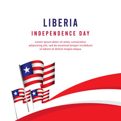 Happy Liberia Independence Day Celebration Poster Vector Template Design Illustration