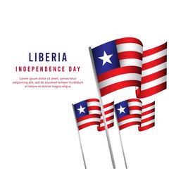Happy Liberia Independence Day Celebration Poster Vector Template Design Illustration
