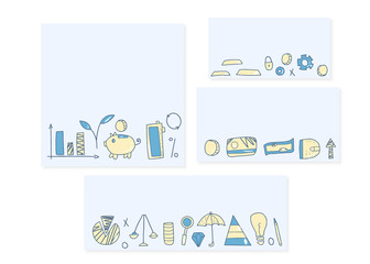 Set of finance elements. Vector signs isolated.