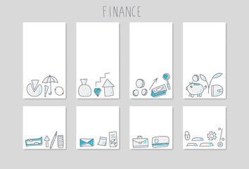 Set of finance elements. Vector signs isolated.
