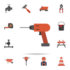 driller, repair, labor icon. Universal set of construction for website design and development, app development