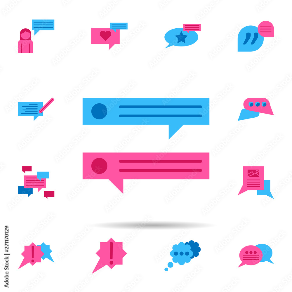 Poster chat, dialog window color icon. universal set of chat for website design and development, app develo
