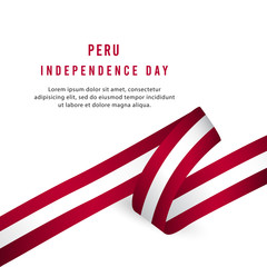 Happy Peru Independence Day Celebration Poster Vector Template Design Illustration
