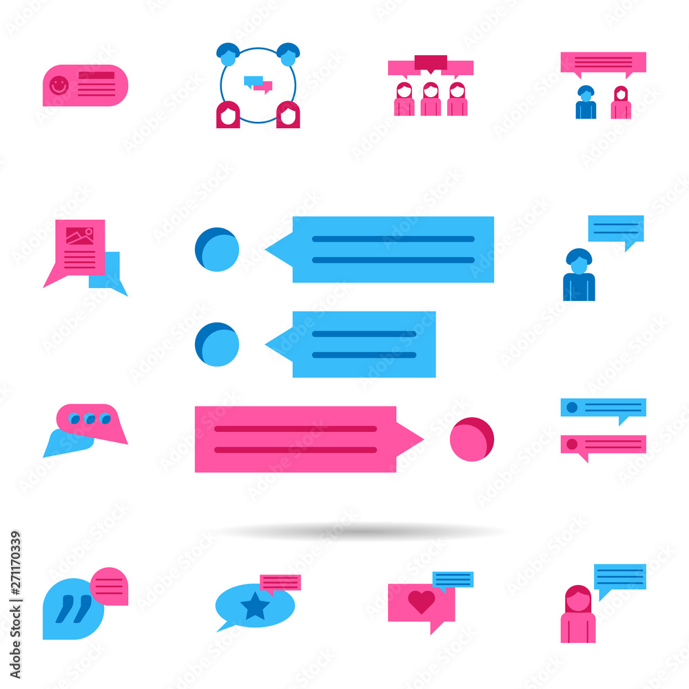 Poster chat, chatting color icon. universal set of chat for website design and development, app development