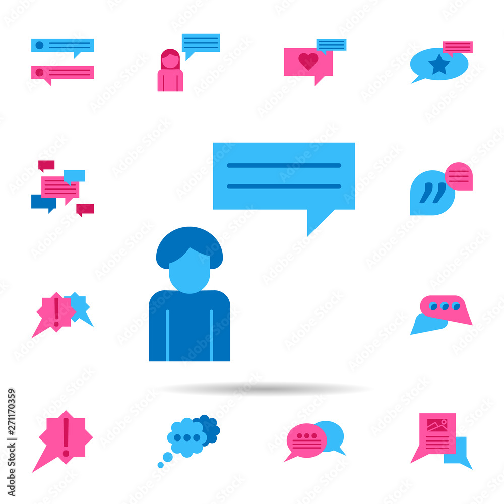 Poster chat, chatting color icon. universal set of chat for website design and development, app development