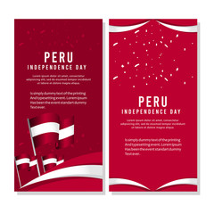 Happy Peru Independence Day Celebration Poster Vector Template Design Illustration