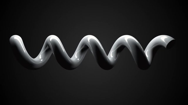 Simple 3d spiral shape is in space, 3d rendering computer generated background