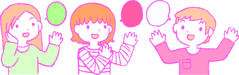 Pop Illustration of cute people having a conversation