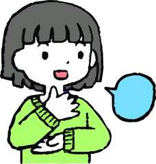 Illustration of cute people having a conversation 