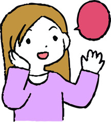 Illustration of cute people having a conversation 