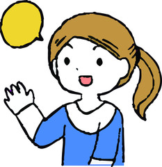 Illustration of cute people having a conversation 