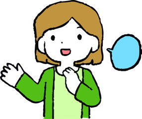 Illustration of cute people having a conversation 