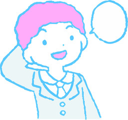 Pop Illustration of cute working people having a conversation 