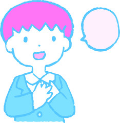 Pop Illustration of cute working people having a conversation 