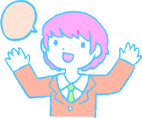 Pop Illustration of cute working people having a conversation 