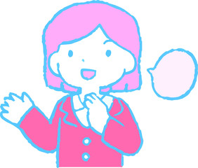 Pop Illustration of cute working people having a conversation 