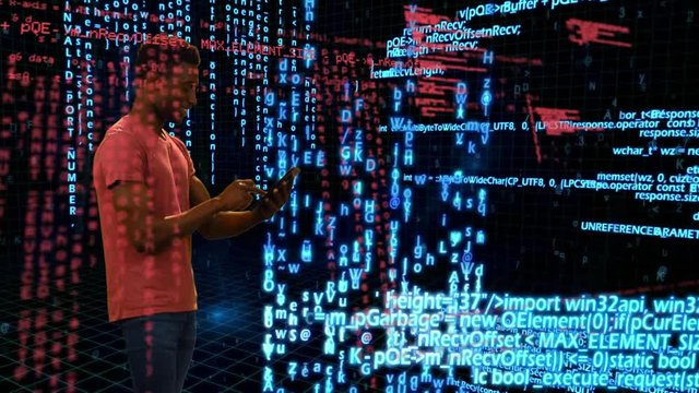 Man using a smart phone