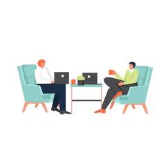 Coworking center, vector flat style design illustration