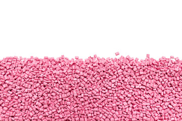 pink plastic resin granules ( Masterbatch ) isolated on white background