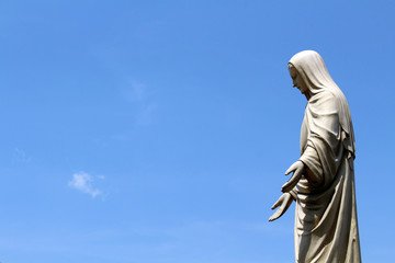 A closeup of statue of Mary at Trappist Monastery in Japan