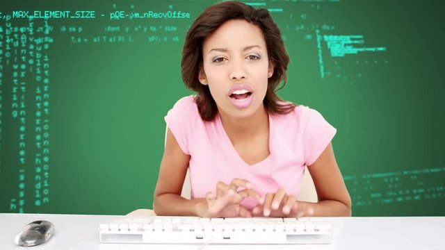 Woman laughing while chatting