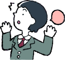 Illustration of a Businessman who responds sideways 