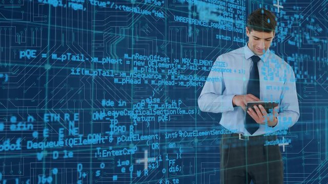 Businessman using a digital tablet