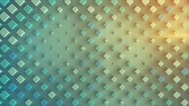Rhombs appear on a plane. Abstract computer generated design. Seamless loop 3D render animation