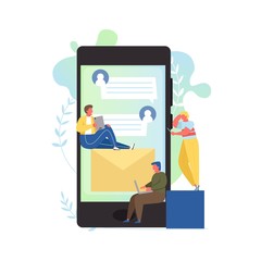 Stay connected concept vector flat style design illustration